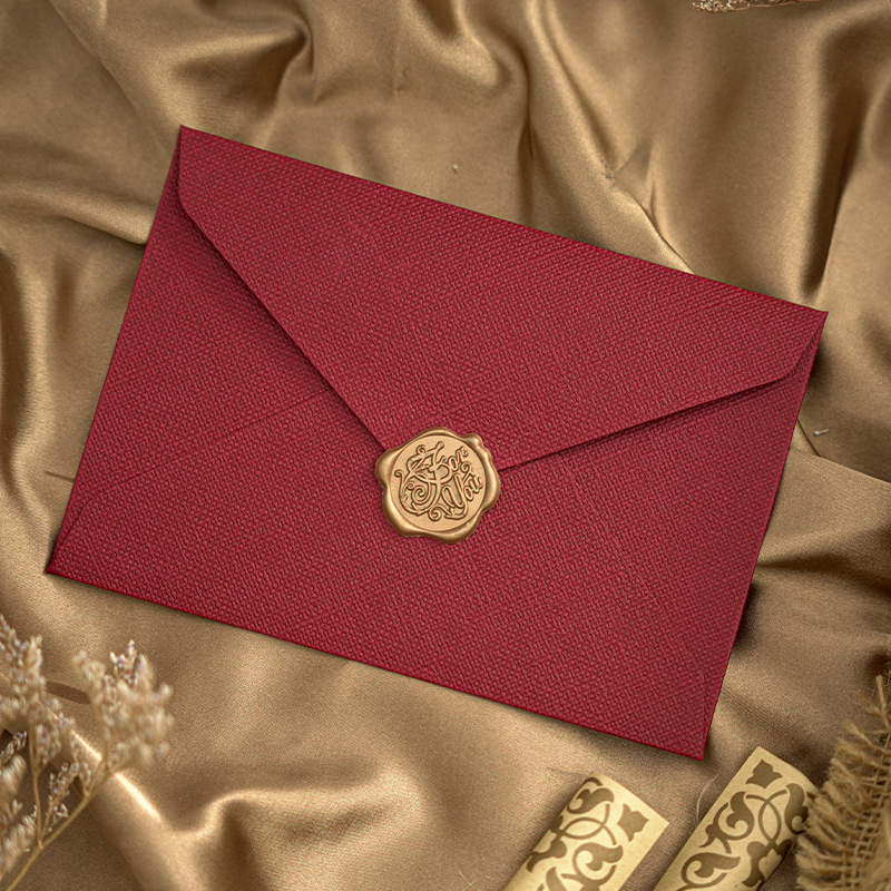 Red with wax seal sticker
