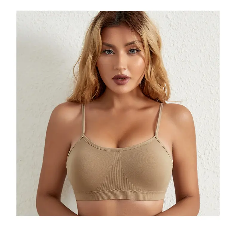 Ropa interior sin aros para mujer, chaleco sexy sin tirantes, sujetador cómodo