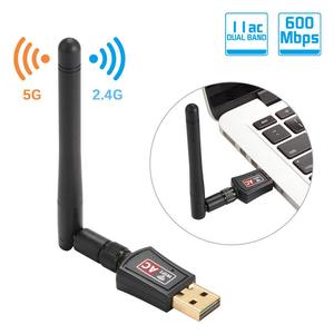 Dual Band 600Mbps USB <strong>Wifi</strong> Adapter 2.4GHz 5GHz <strong>WiFi</strong> with Antenna PC Mini <strong>Computer</strong> <strong>Network</strong> Card Receiver