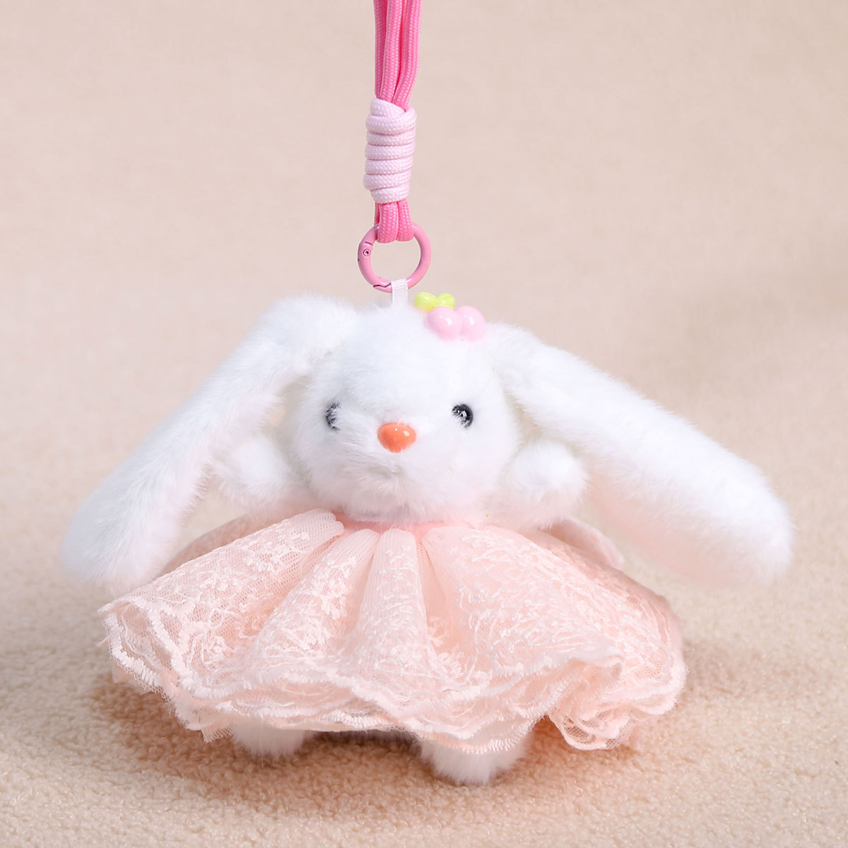 Wedding dress white rabbit pink-13cm 70g