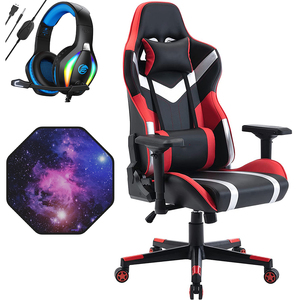Гоночная компьютерная офисная игра Rgb логотип Silla Gamer Дешевое игровое кресло роскошное удобное с RGB ковриком для мыши - Product Image 1