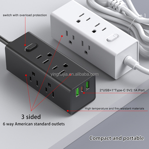 Yeni tasarlanmış taşınabilir mobil abd güç şeridi, USB portu ile 6 çıkış, dalgalanma koruması ile küçük boyutlu uzatma kablosu soketi - Product Image 4