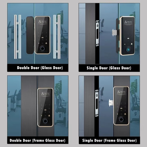 Tuya Wifi App elektronik cam kapi akıllı kilit TTlock Ble parmak izi kodu dijital cam kilit anahtarı kart Nfc Rfid akıllı kilit - Product Image 2