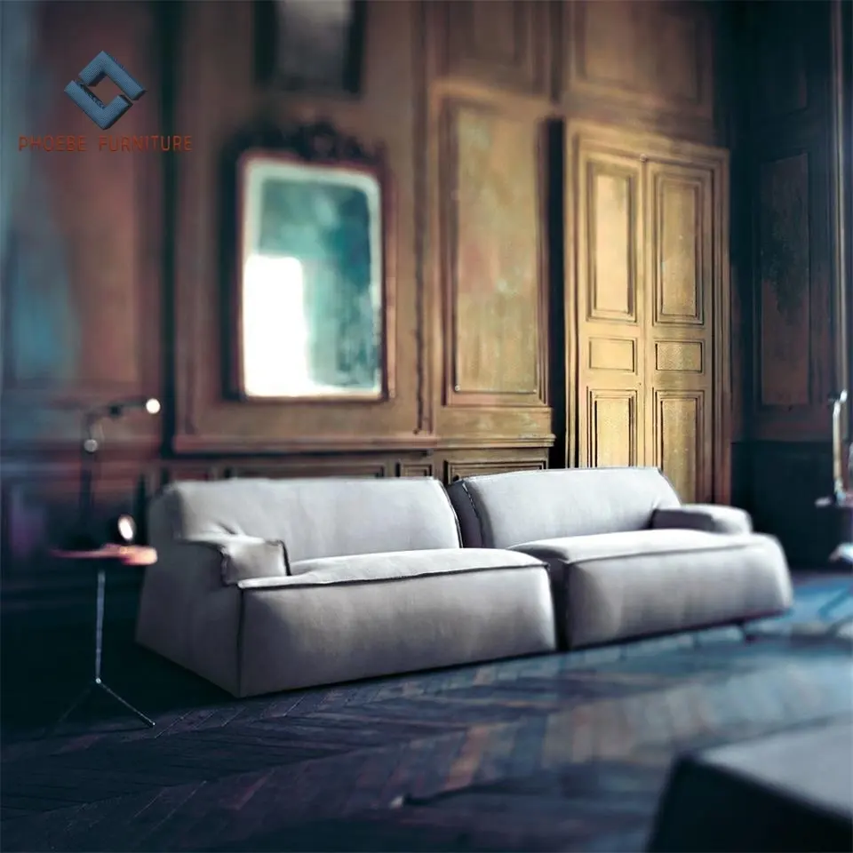 Damasco-sofá Seccional de cuero nobuk, muebles modernos de lujo para el hogar, sala de estar, diseño famoso italiano