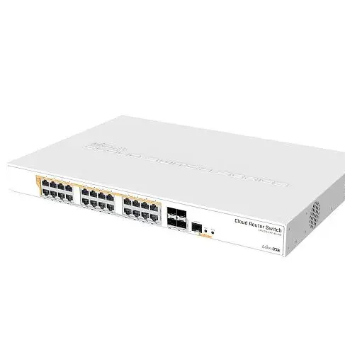 M ikrotik CRS328-24P-4S + RM router/switch Gigabit Ethernet a 24 porte con quattro porte SFP + da 10Gbps in custodia per montaggio su rack 1U