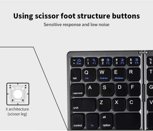 Muti <strong>Functional</strong> Triple Fold Rechargeable Bluetooth Wireless <strong>Keyboard</strong> With Touch Pad Used for Mobile Phone <strong>Computer</strong> Notebook
