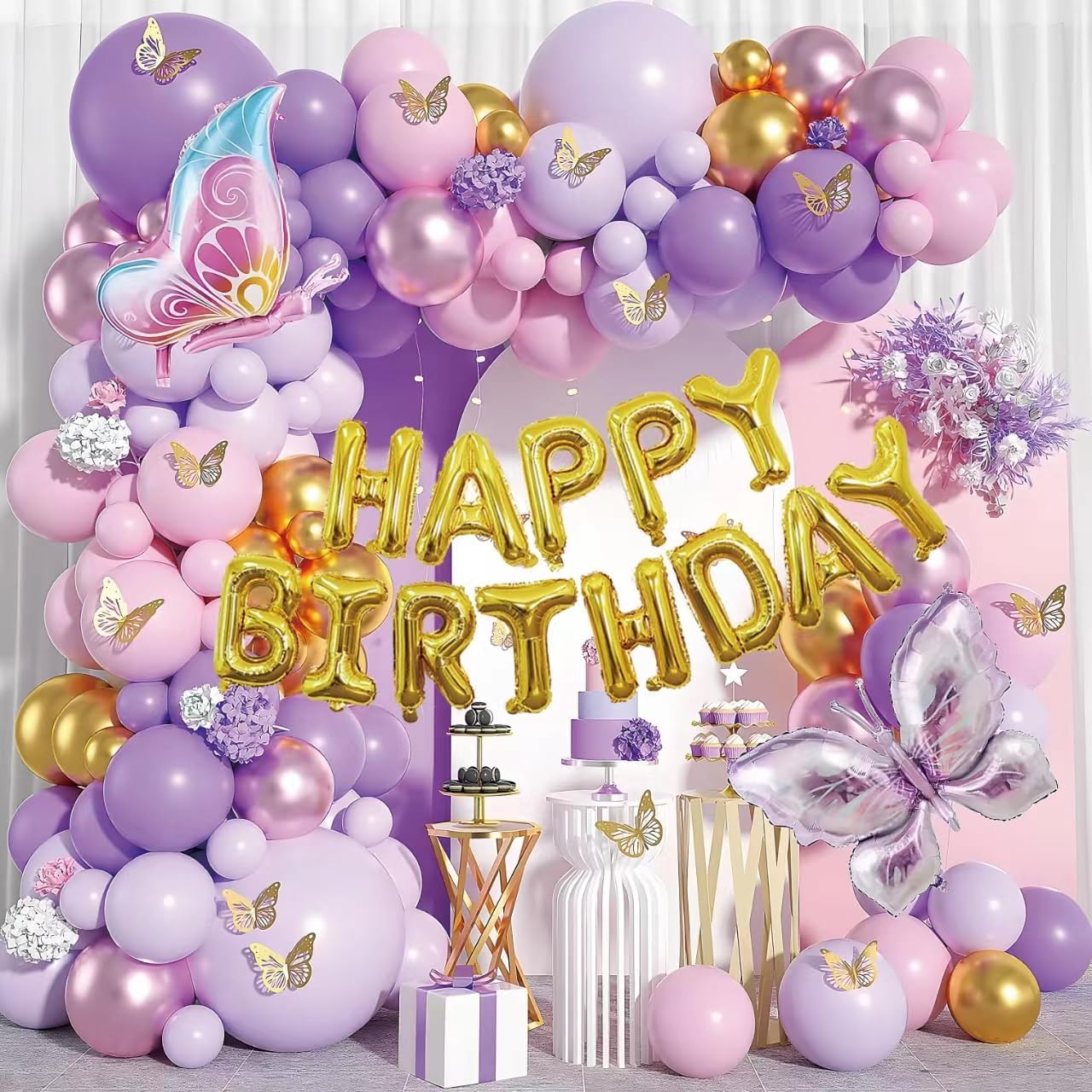 Kit ghirlanda palloncino rosa e viola 8