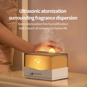 Umidificatore ad ultrasuoni per purificare l'aria al tramonto dopo il bagliore di aromaterapia Timer colorato per oscuramento della lampada a LED diffusore di aromi - Product Image 3