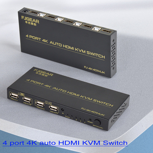 FJGEAR 4K KVM切换器，带遥控器和4个USB端口共享键盘鼠标监视器打印机HDMI KVM切换器，适用于2 3 4 PC - Product Image 2