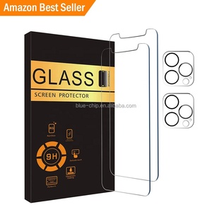 Ekran koruyucu için uyumlu iPhone 12 2 paketi temperli cam + 2 paketi kamera Lens koruyucu kolay kurulum ile HD temizle - Product Image 2