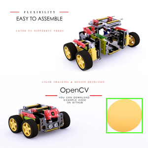 Kit per auto Smart Robot WiFi AWR 4WD per 4/3 Raspberry Pi modello B/B/2B, Kit Robot fai da te per bambini e adulti, tracciamento Target OpenCV - Product Image 2