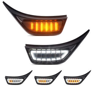 אור סימון בצד הקדמי עבור ג 'יפ wrangler jl adiator, יום לבן רץ + ענבר רצף אות, 2 יחידות