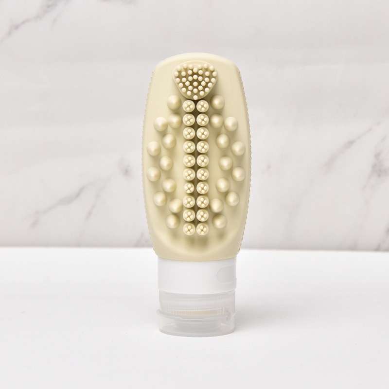 Beige-multifunctional silicone dispensing bottle