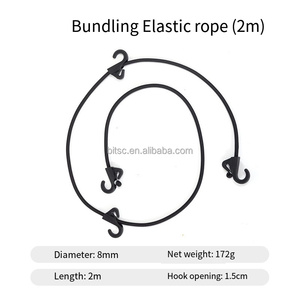 Corda elástica do gancho duplo ao ar livre, Fixador elástico da bagagem, Camping Clothesline