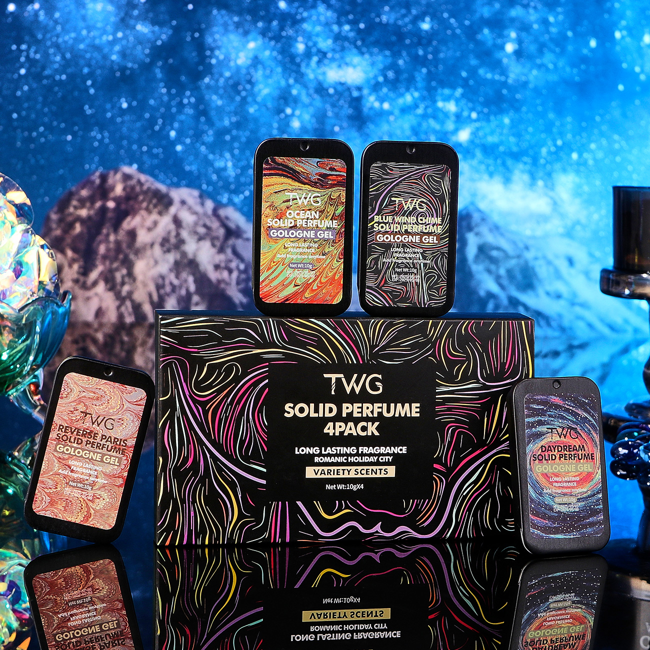5814 TWG Coffret de parfums solides Romanic Holiday City (10 g * 4 pièces)