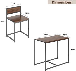 Sogesfurniture <strong>3</strong>-Piece Dining <strong>Table</strong> <strong>Set</strong>, Modern Kitchen <strong>Table</strong> and Chairs for 2, Wood Square Pub Bar <strong>Table</strong> <strong>Set</strong> Perfect - Product Image 4