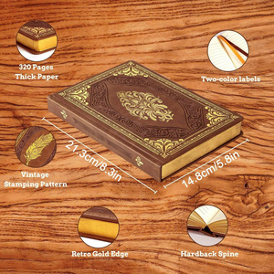 Taccuino per diario con bordo dorato con Logo personalizzato con copertina rigida in cartone sottile perfetto A5 - Product Image 5