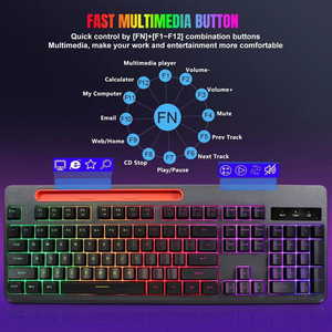 2.4G <strong>Wireless</strong> <strong>Keyboard</strong> Office Notebook Desktop <strong>Keyboard</strong> with Mobile Stand RGB Backlight Gaming <strong>Keyboard</strong> with Tablet Support