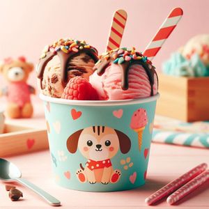 Özel baskılı 3oz-12 <span class=keywords><strong>oz</strong></span> tek kullanımlık dondurma kağıdı Gelato bardaklar kubbe düz kapaklı, tek kullanımlık kağıt dondurulmuş yoğurt kabı