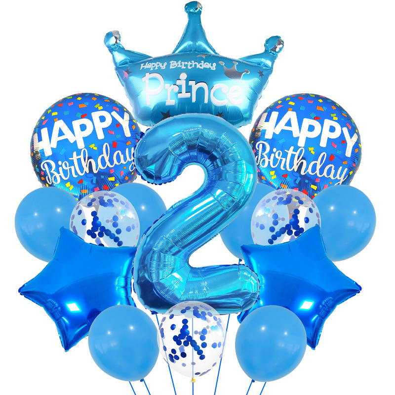 Blue balloons set 2 year