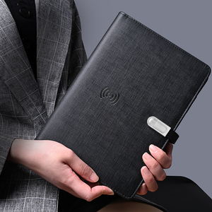 A5 Size Elegant Leather <strong>Notebook</strong> Customization Business Ring Binder <strong>Notebook</strong> Power Bank USB Drive Diary Notepad <strong>with</strong> Pen Loop - Product Image 3