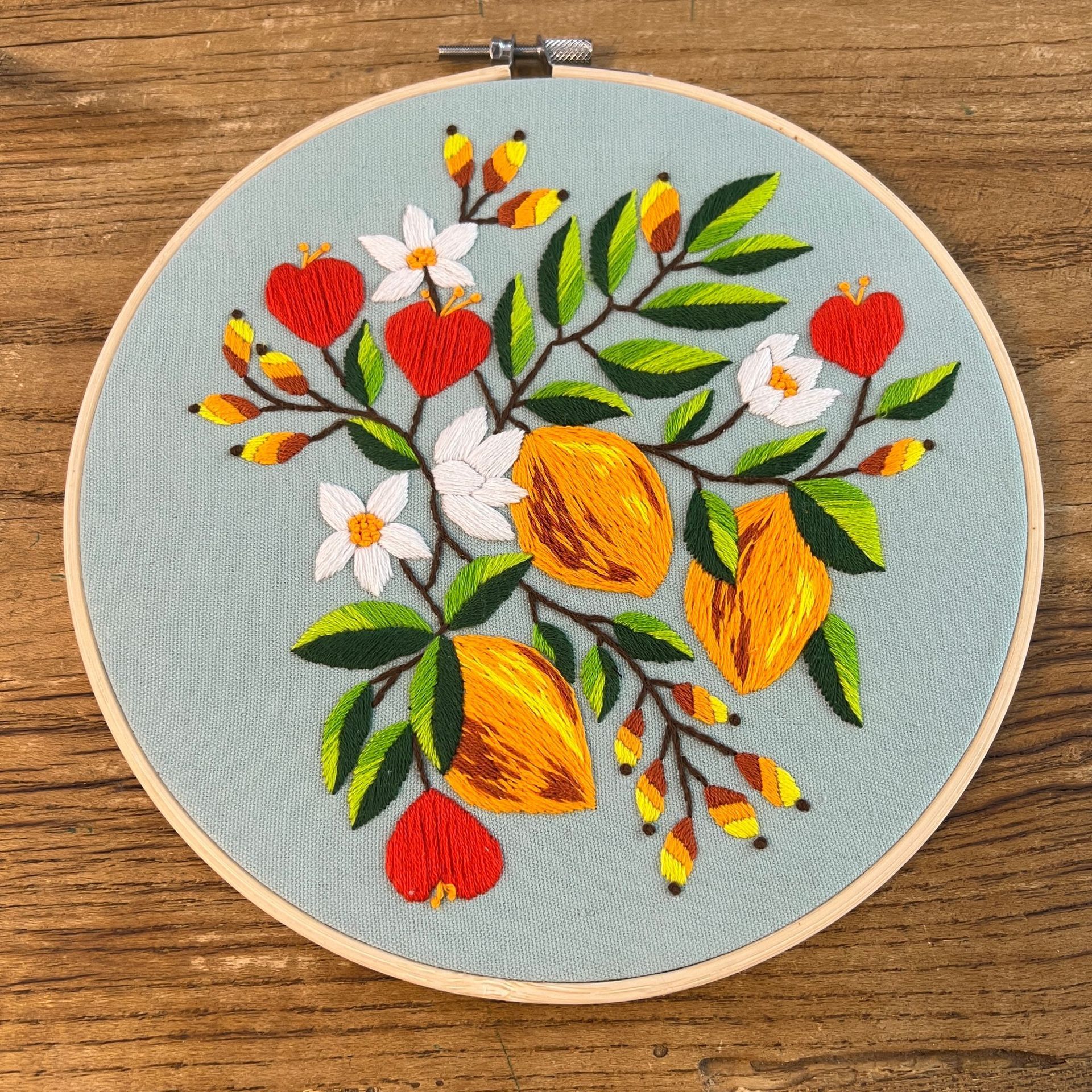 Floral fruit wall art-unfinished