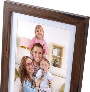 Kahverengi 5x7 resim çerçevesi seti 4, 6x8 duvar veya masa üstü için Mat ile 5x7 fotoğraf rustik ceviz çerçeveleri. - Product Image 2