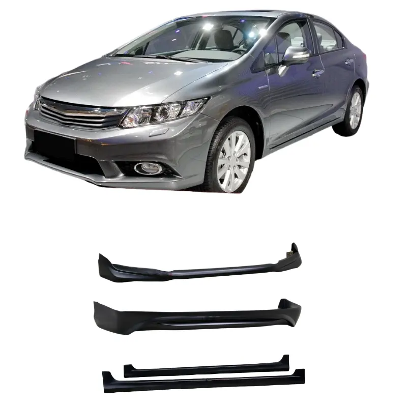 Kit de corpo para honda civic 2012 2013, kit de sistemas corporais pp, largura, para lábio e saia traseira