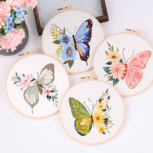 Butterfly Embroidery <strong>Kit</strong> for Beginners, White Embroidery Fabrics with <strong>Patterns</strong>, Embroidery Threads and Hoops - Product Image 3