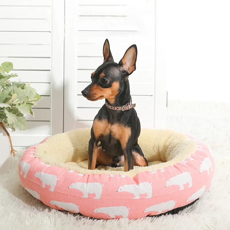 Bedruckte Leinwand sechseckige Haustier Zwinger verdickt warmes Hunde bett weich wasch bar Dual-Purpose-Hunden est