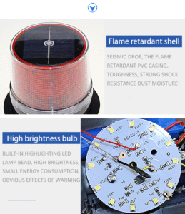 Solar Led Beacon LED Traffic Warning Light LTD-6109 Strobe Beacon Flashing Solar Warning Light - Product Image 4