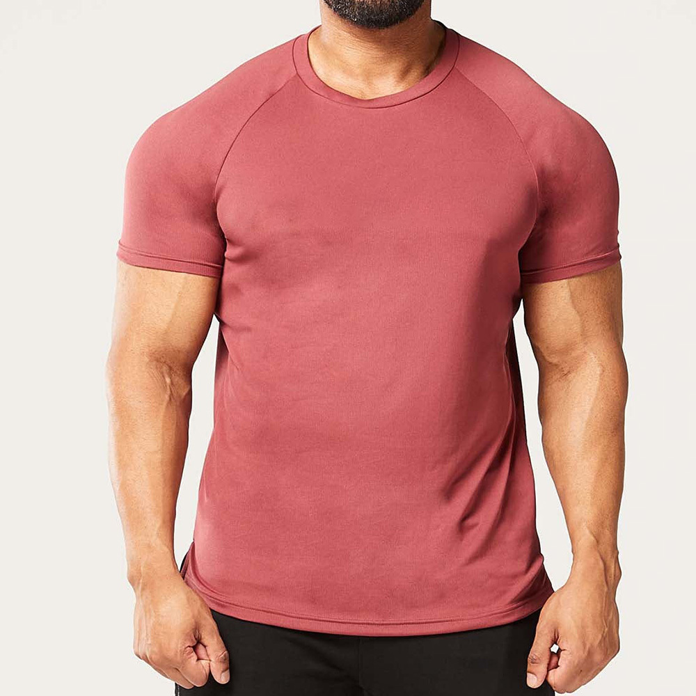 Burgundy gym tee shirt mens