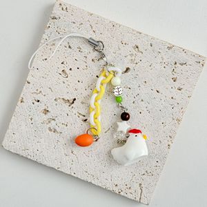 Mengda Cute Egg-laying Chicken Mobile Phone Pendant; <strong>Adorable</strong> Bag <strong>Accessory</strong>; Personalized Car Keychain. - Product Image 4