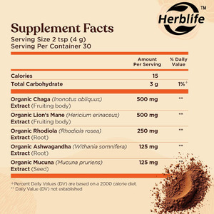 OEM гриб кофе Львиная Грива, Чага, родиола, ашваганда и Мукуна для энергии, сосредоточенности, позитивного настроения и иммунной поддержки - Product Image 2