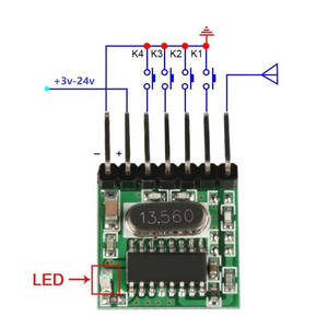 Universal Wireless RF Transmitter Learning 1527 Codierung modul 433,92 MHz Mini-Fernbedienung PCBA für Antenne