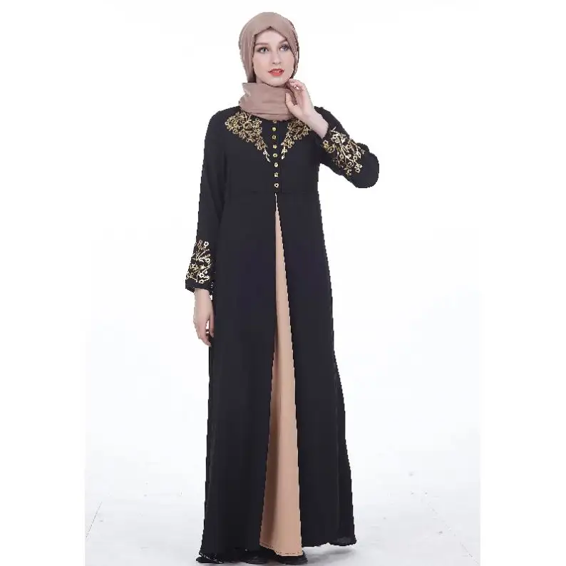 Ropa Africana Ricamo Cardigan Islamico Anteriore Aperta Kimono in Stile Arabo Dubai Abaya Musulmano Muslimah Abbigliamento