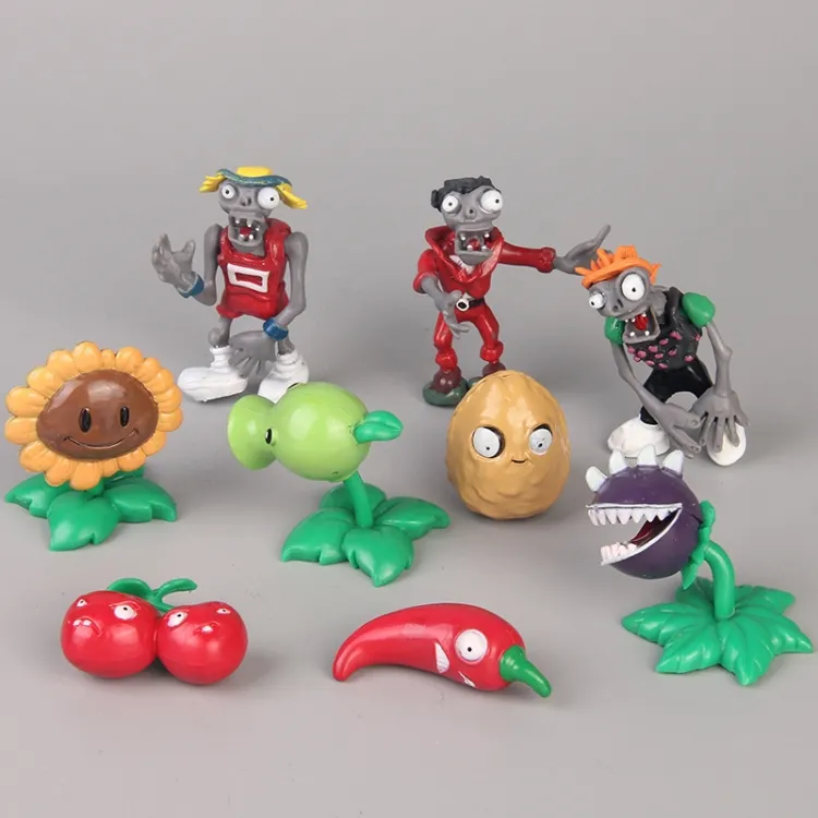 Figuras DE ACCIÓN Plants vs. Zombies Figura 9 unids/set zombies Estatuilla muñeca PVZ anime figura PVC juguete para regalo