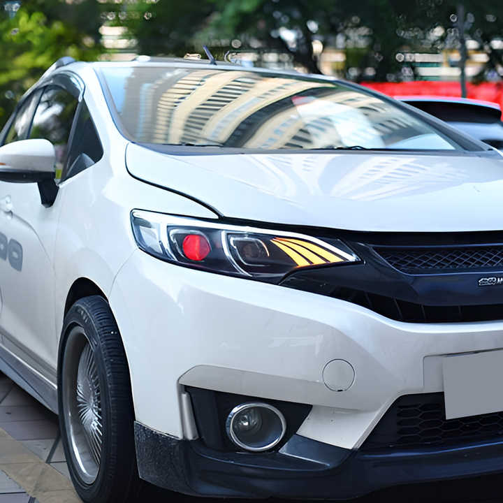 For Honda Fit GK5 Jazz 2014-2020 LED Auto Headlights Assembly Upgrade Demon Eyes Style 2 Projector Lens New Car Front Lamps