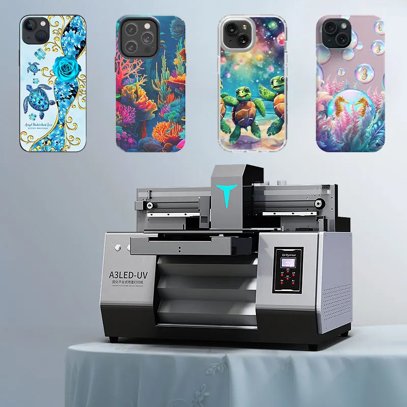 UV-Printer A3 Kleine Zakelijke Machine Platte Zelfklevende Pvc-Kaart Lederen Glazen Mobiele Telefoonhoes Digitale Inkjet Drukpers