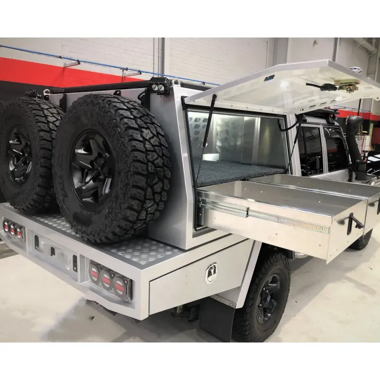 Individueller Aluminium-UTE-Schale Wohnanhänger mit Seitenschachtel und Lehmbogen-Schutz für Triton/Ranger/Hilux Pickup-UTE-Bügel zu verkaufen