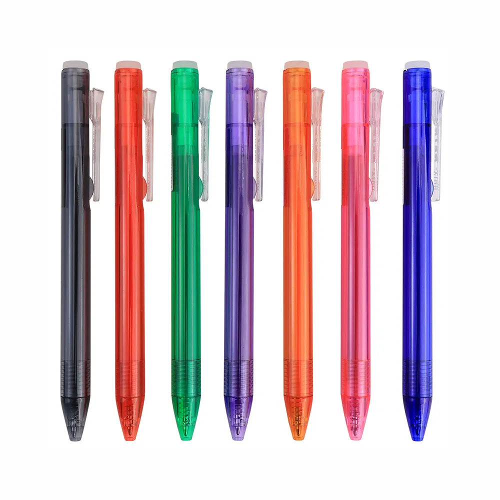 개폐식 지울 수있는 젤 잉크 펜 리모콘 지우개 펜 부드러운 쓰기 그리기를위한 고무와 미세 포인트 0.7mm 지울 수있는 펜