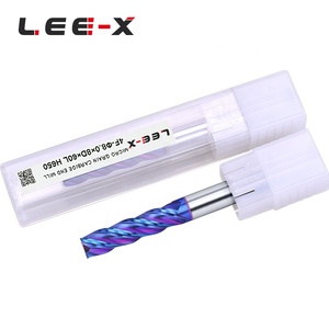 LEE-X HRC65 Blue Nano Coated Flat Milling <strong>Cutter</strong> 1*50mm-12*<strong>100mm</strong> Tungsten Carbide Cutting Tools 4 Flutes Solid Carbide End Mill - Product Image 4