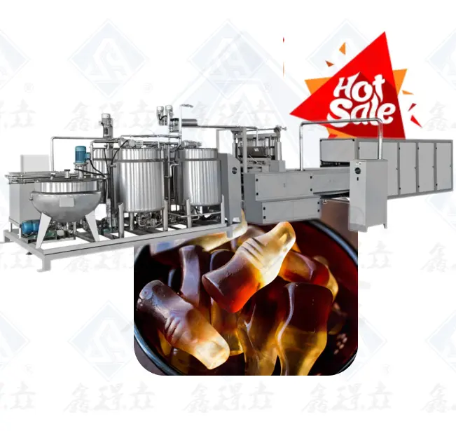 स्टेनलेस स्टील 100 किग्रा उच्च गुणवत्ता पेक्टिन गमी बियर नरम उत्पादन लाइन जेली कैंडी मीठा भालू कैंडी मशीन