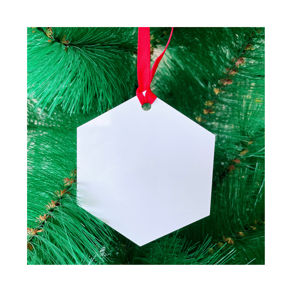 Adornos de doble cara hexagonales