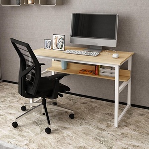 Escritorio de ordenador blanco Simple moderno con marco de hierro y mesa de ordenador portátil convertible superior de madera para uso en el hogar y la Escuela de estudio de oficina