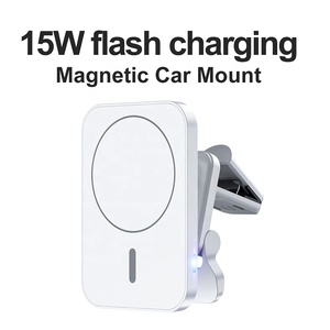 工場価格カスタムロゴ高速磁気吸引15Wワイヤレス電話車の充電器スタンドマウントAppleiPhone用