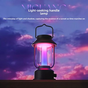 Đèn cắm trại LED có thể sạc lại với tay cầm Retro & tuổi thọ pin dài Bảy màu ánh sáng không khí để sử dụng ngoài trời - Product Image 6