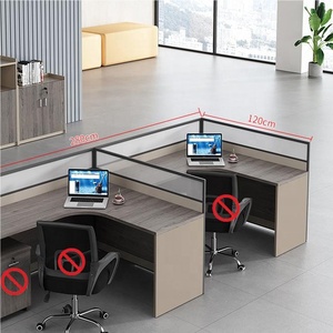 Moderno y sencillo Escritorio de ordenador para empleados y silla Esquina de oficina personal escritorio pantalla tarjeta espacio combinación de muebles de oficina - Product Image 5
