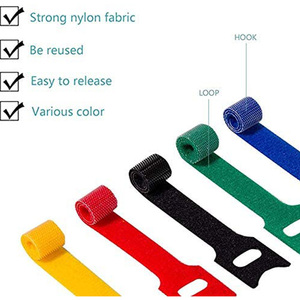 8 Inch Reusable Back to Back Soft Nylon Reusable Fastening <strong>Hook</strong> <strong>and</strong> <strong>Loop</strong> Cable <strong>Tie</strong> - Product Image 2
