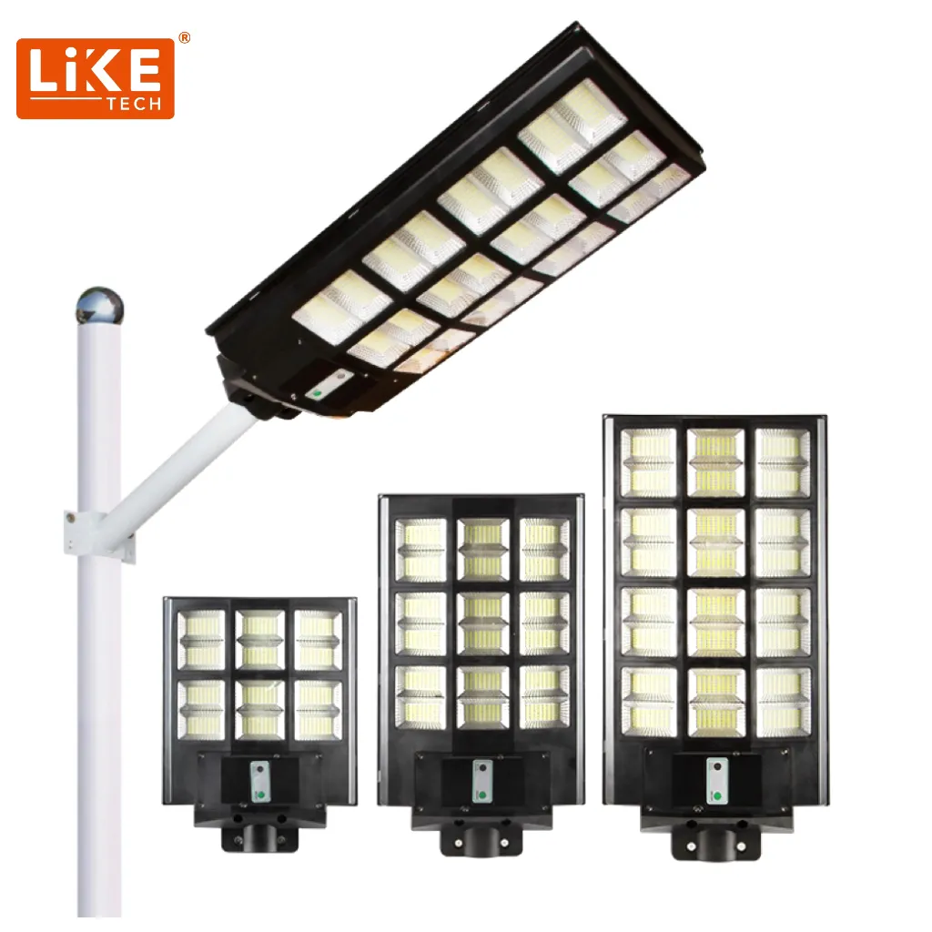 LikeTech-farola Solar LED para exteriores, farola impermeable con ahorro de energía integrado, todo en uno